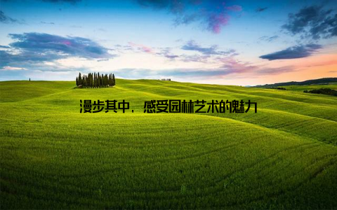 漫步其中, 感受园林艺术的魅力