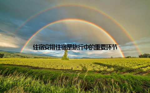 住宿安排住宿是旅行中的重要环节