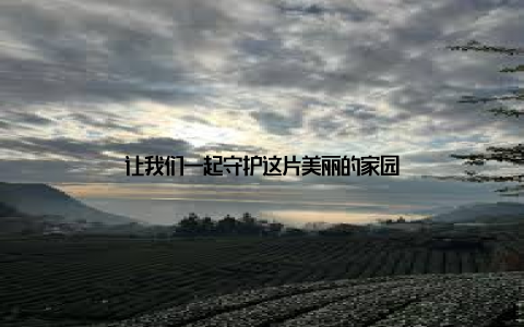 让我们一起守护这片美丽的家园