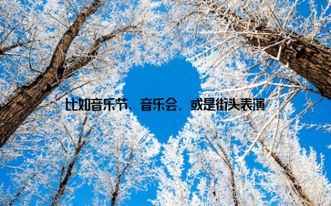 比如音乐节、音乐会, 或是街头表演